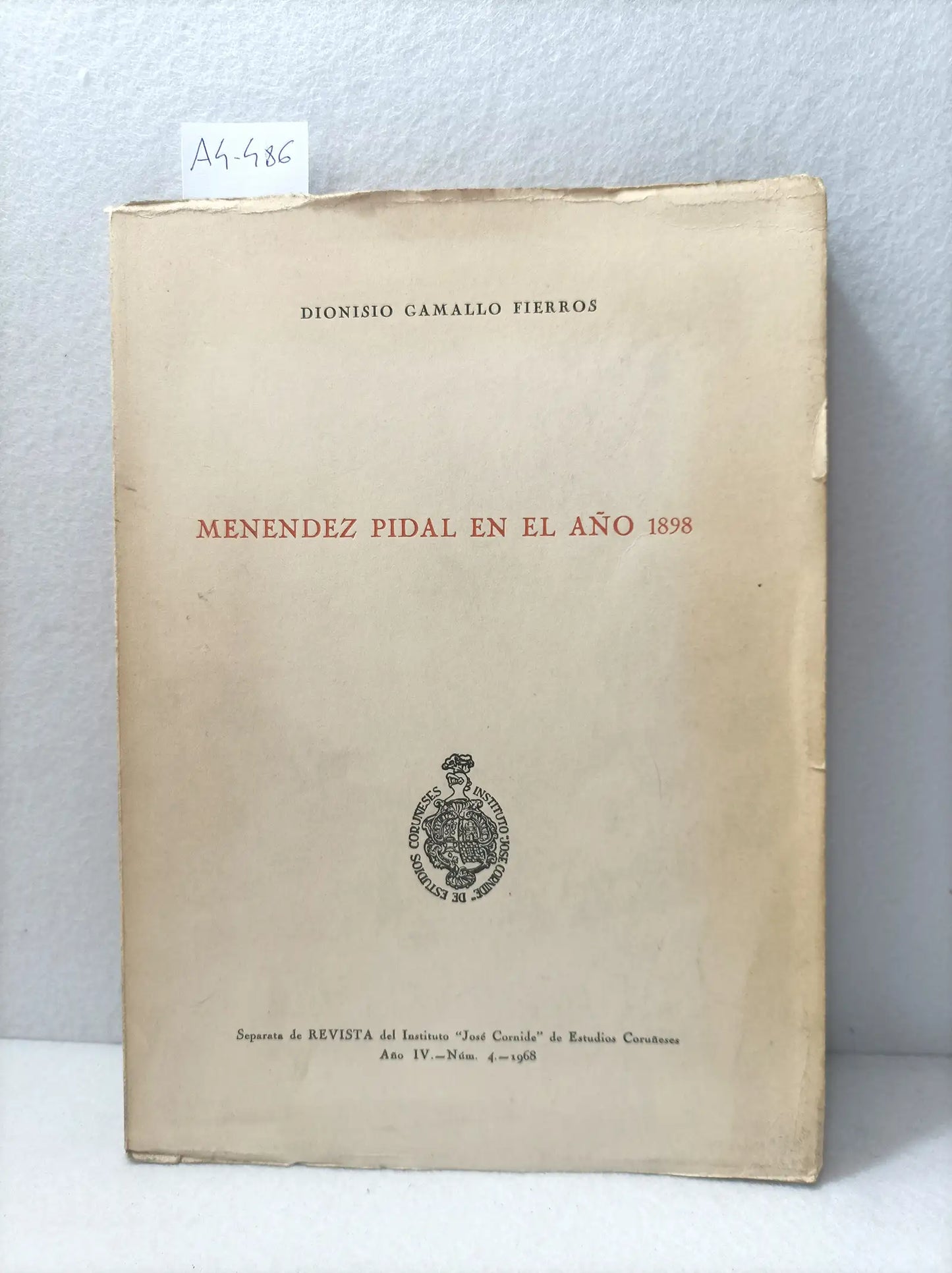 Menéndez Pidal en el año 1898.