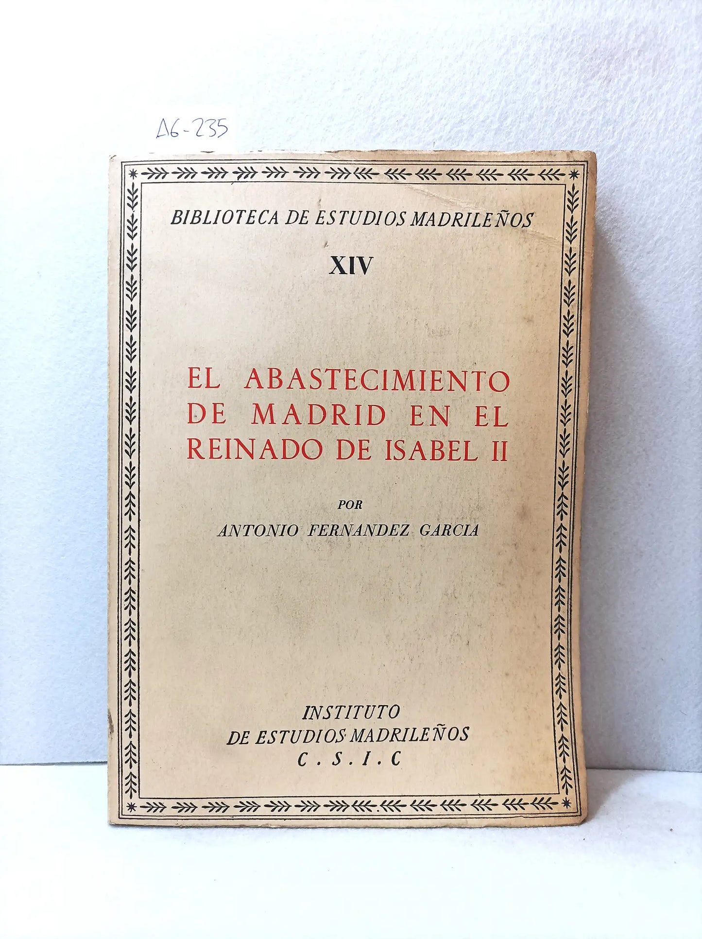 El abastecimiento de Madrid en el reinado de Isabel II.
