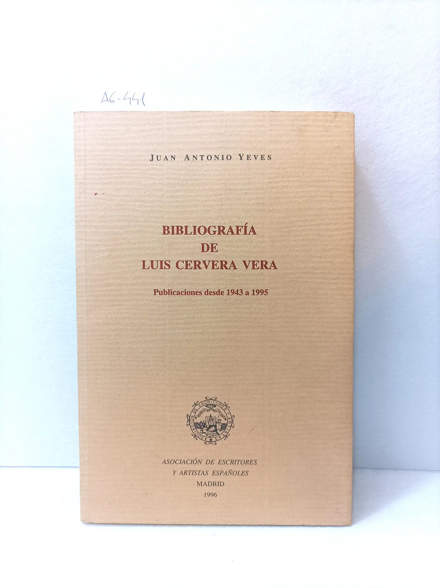 Bibliografía de Luis Cervera Vera. Publicaciones desde 1943 a 1995.