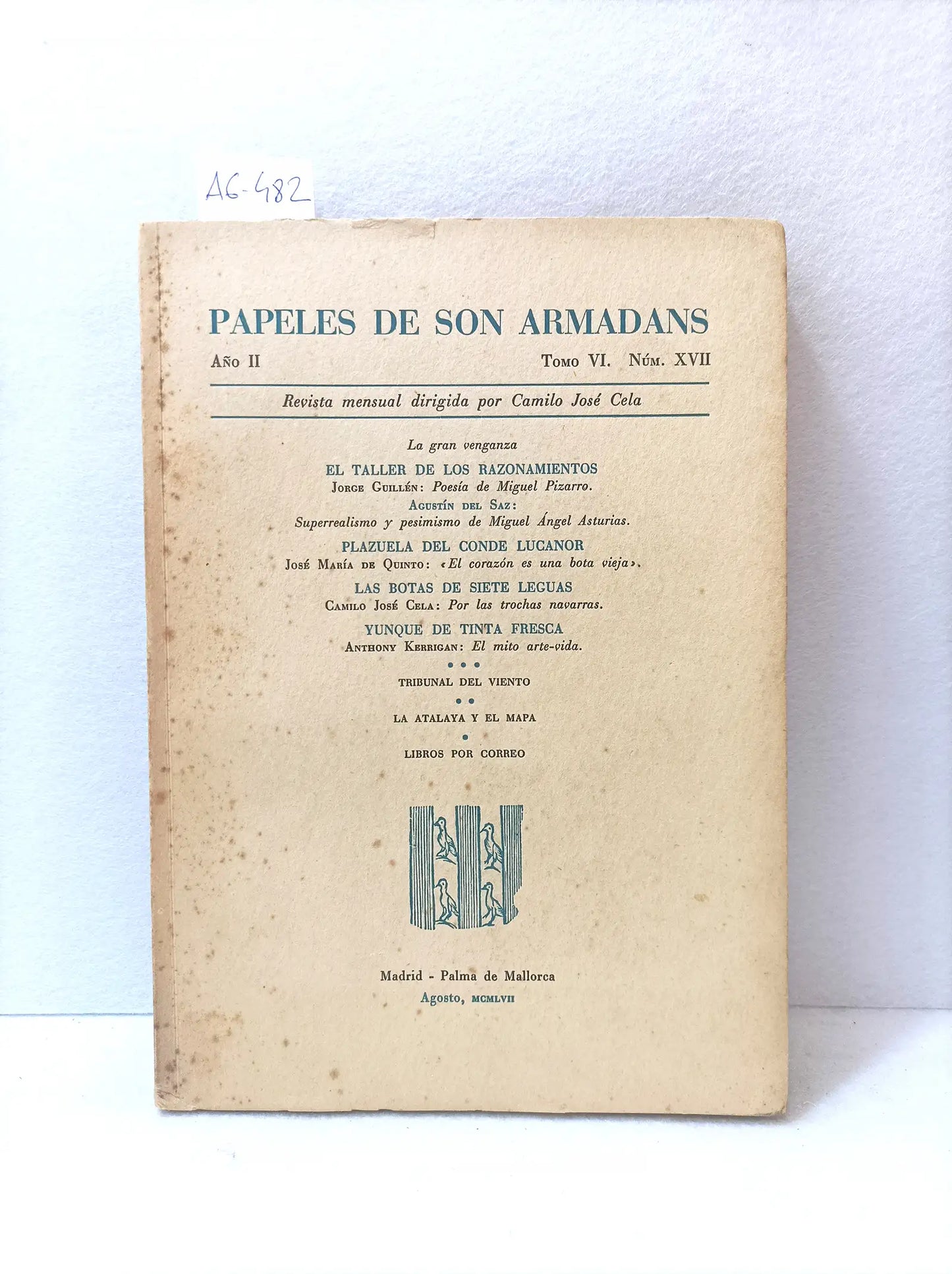 Papeles de Son Armadans. Año II tomo VI nº XVII (agosto 1957).
