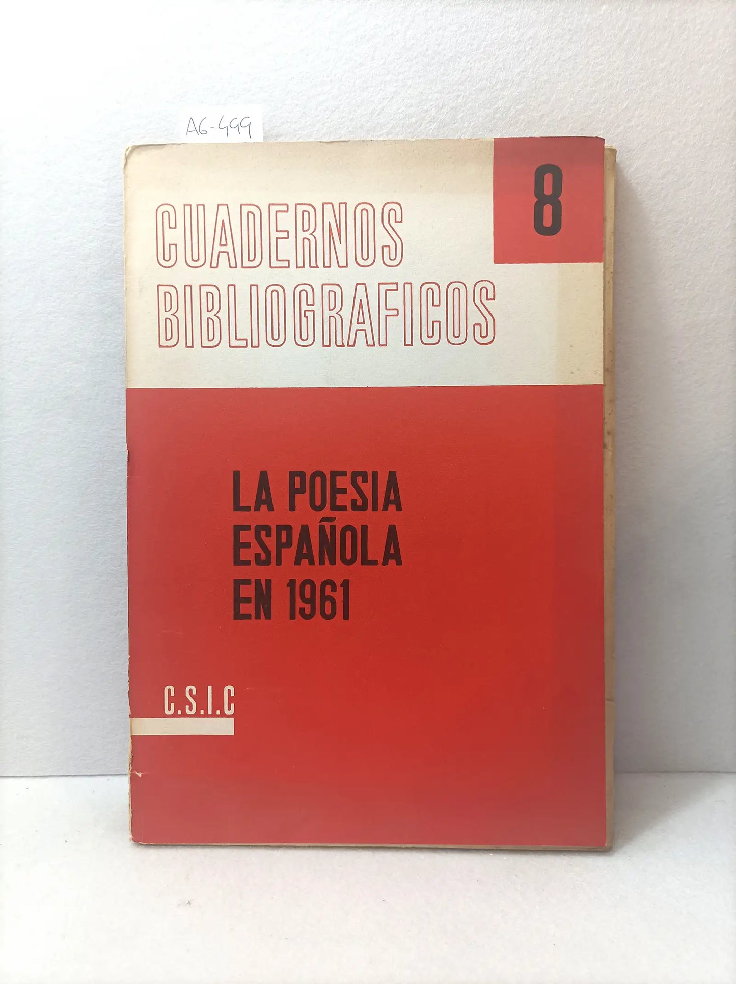 Cuadernos bibliográficos nº 8. La poesía española en 1961.