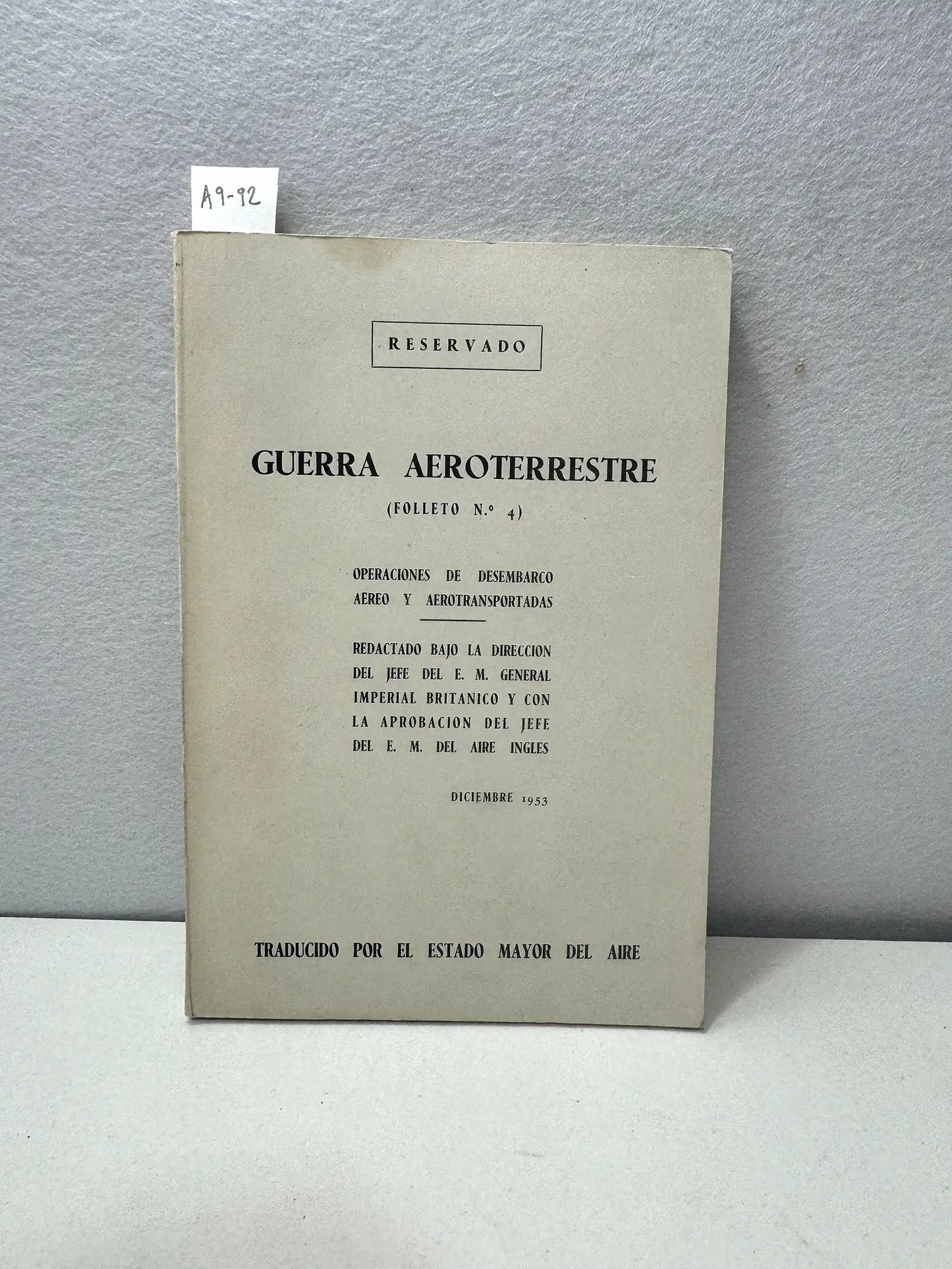 Guerra aeroterrestre. Operaciones de desembarco aereo y aerotransportadas.