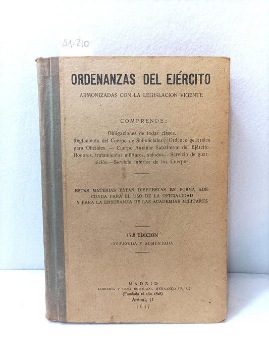 Ordenanzas del ejército armonizadas con la legislación vigente.