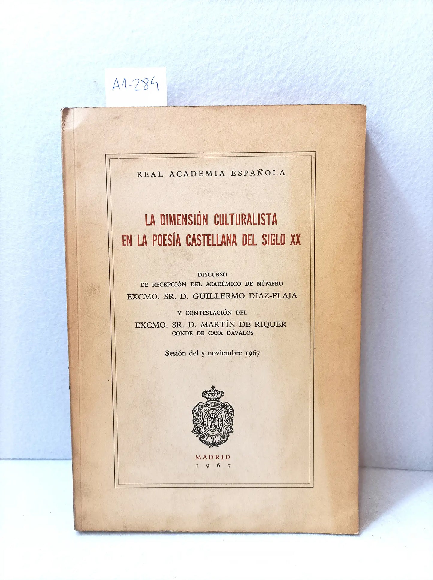 La dimensión culturalista en la poesía castellana del siglo XX.
