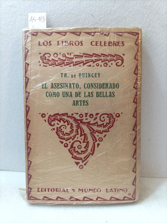 El asesinato, considerado como una de las bellas artes.