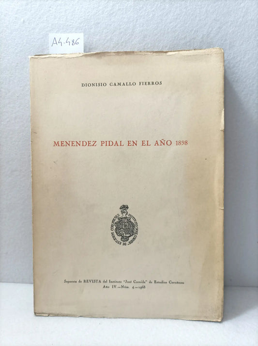 Menéndez Pidal en el año 1898.