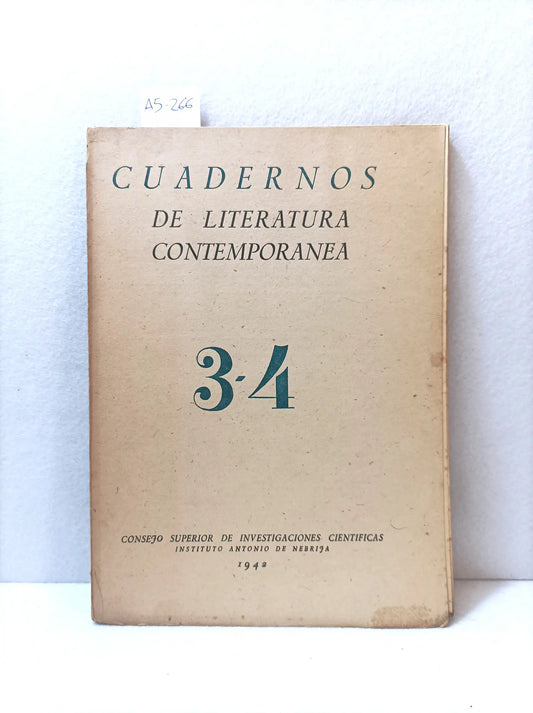 Cuadernos de literatura contemporánea 3 – 4.