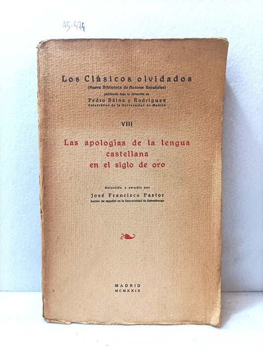 Las apologías de la literatura castellana en el siglo de oro.