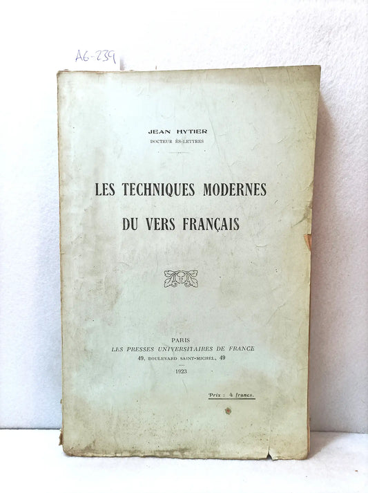 Les techniques modernes du vers français.