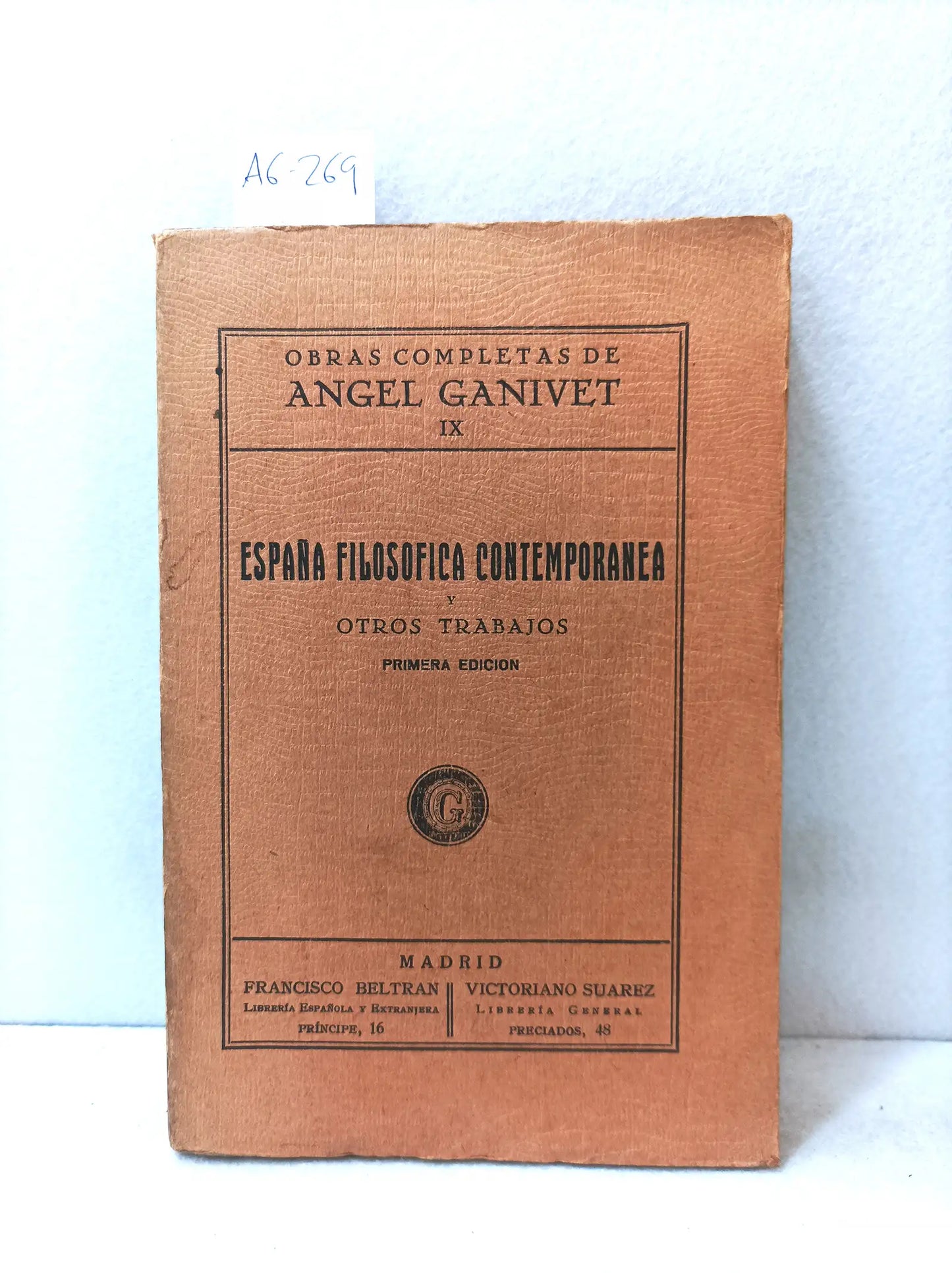 España filosófica contemporánea y otros ensayos.