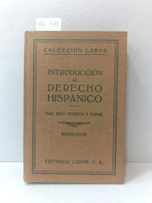 Introducción al derecho hispánico.