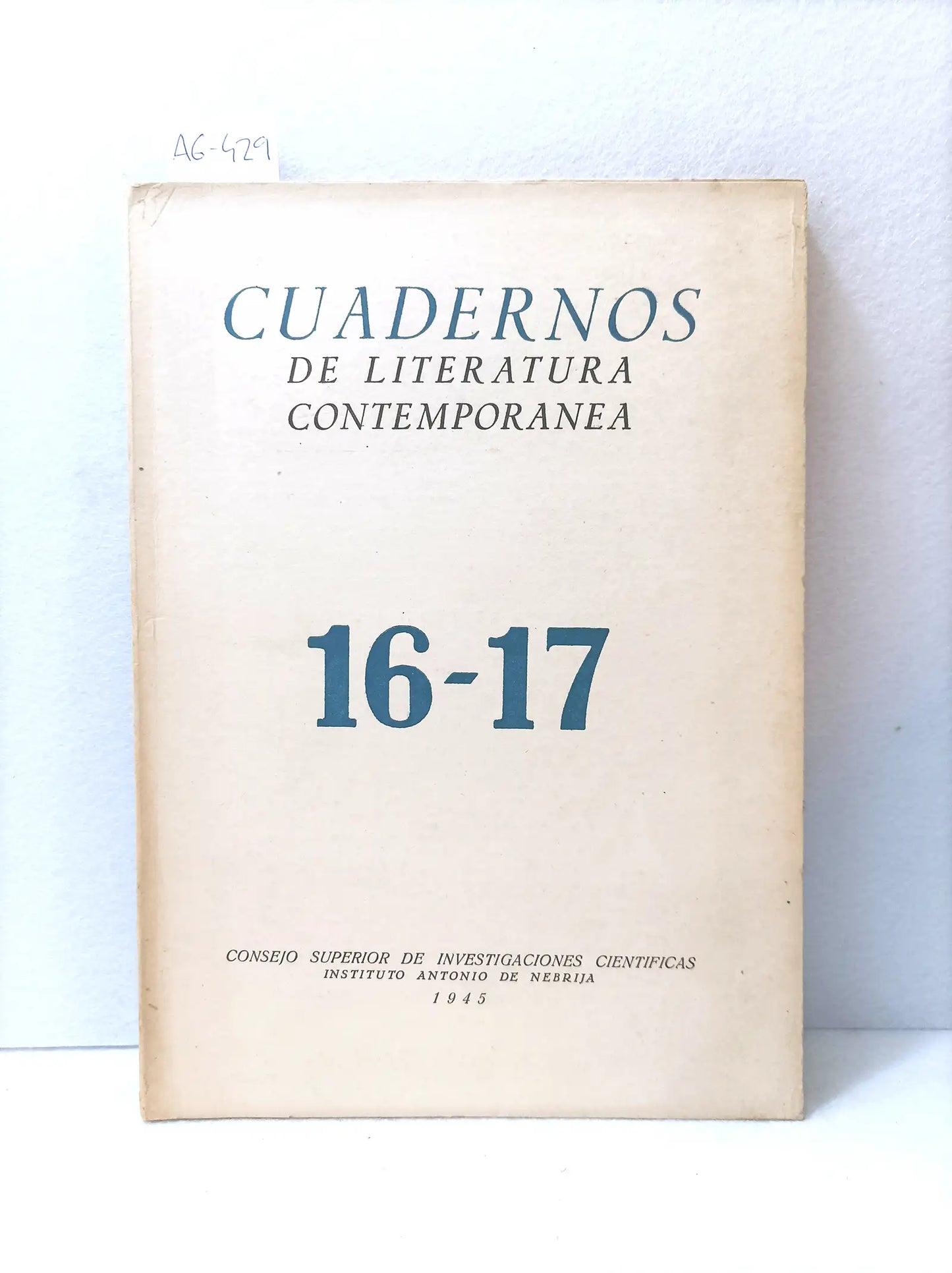 Cuadernos de literatura contemporánea 16 - 17.