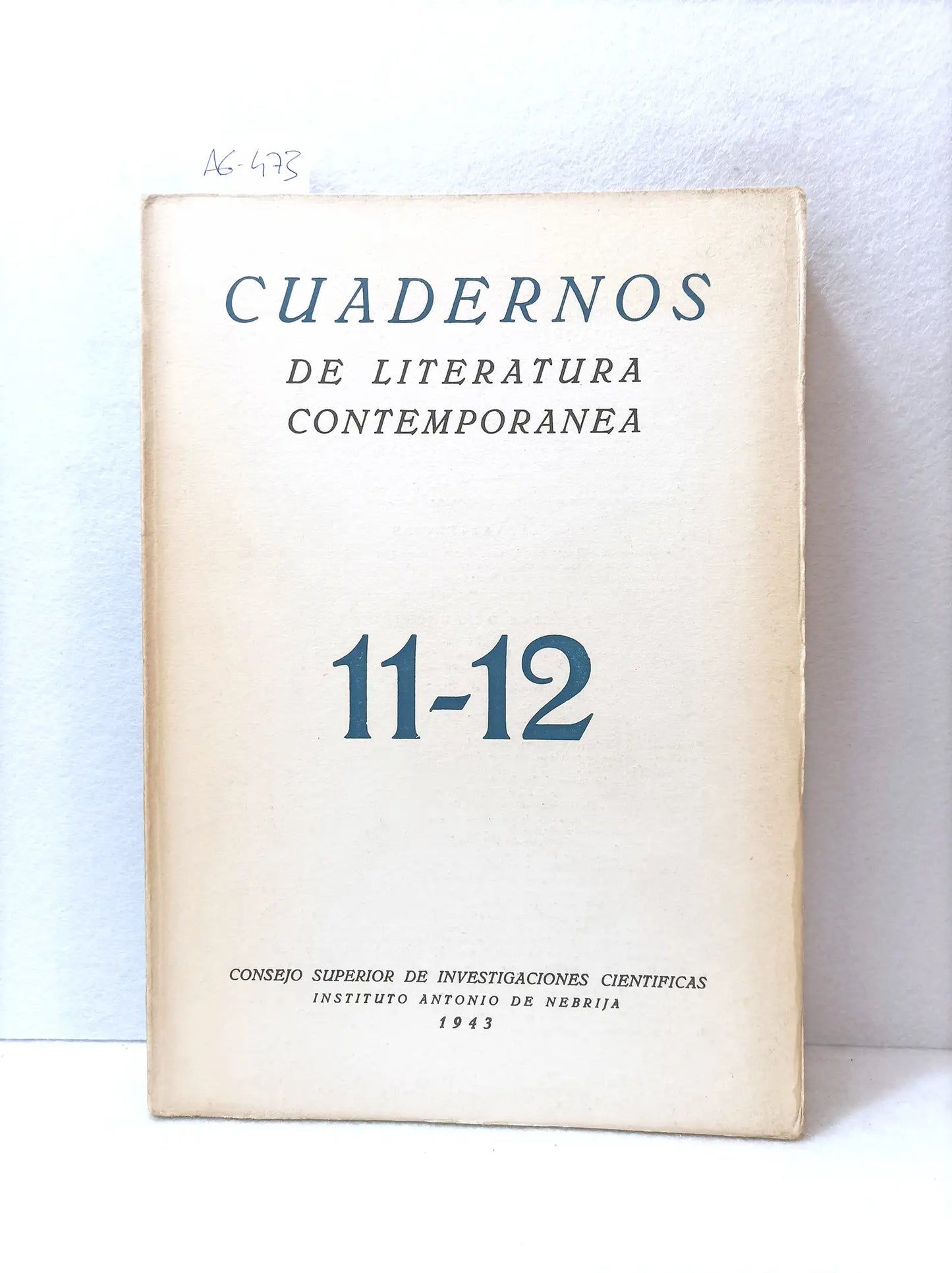 Cuadernos de literatura contemporánea 11 - 12.