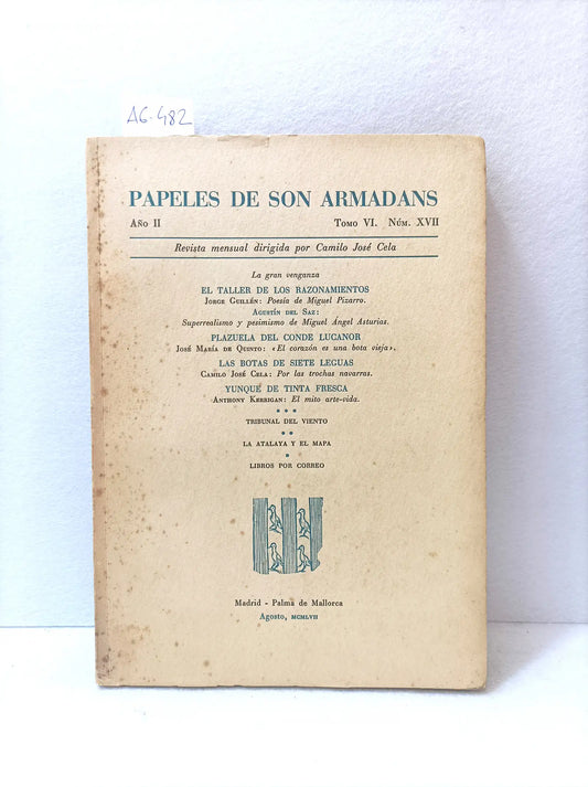 Papeles de Son Armadans. Año II tomo VI nº XVII (agosto 1957).