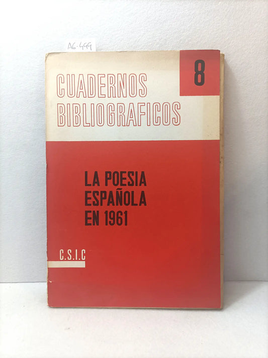 Cuadernos bibliográficos nº 8. La poesía española en 1961.
