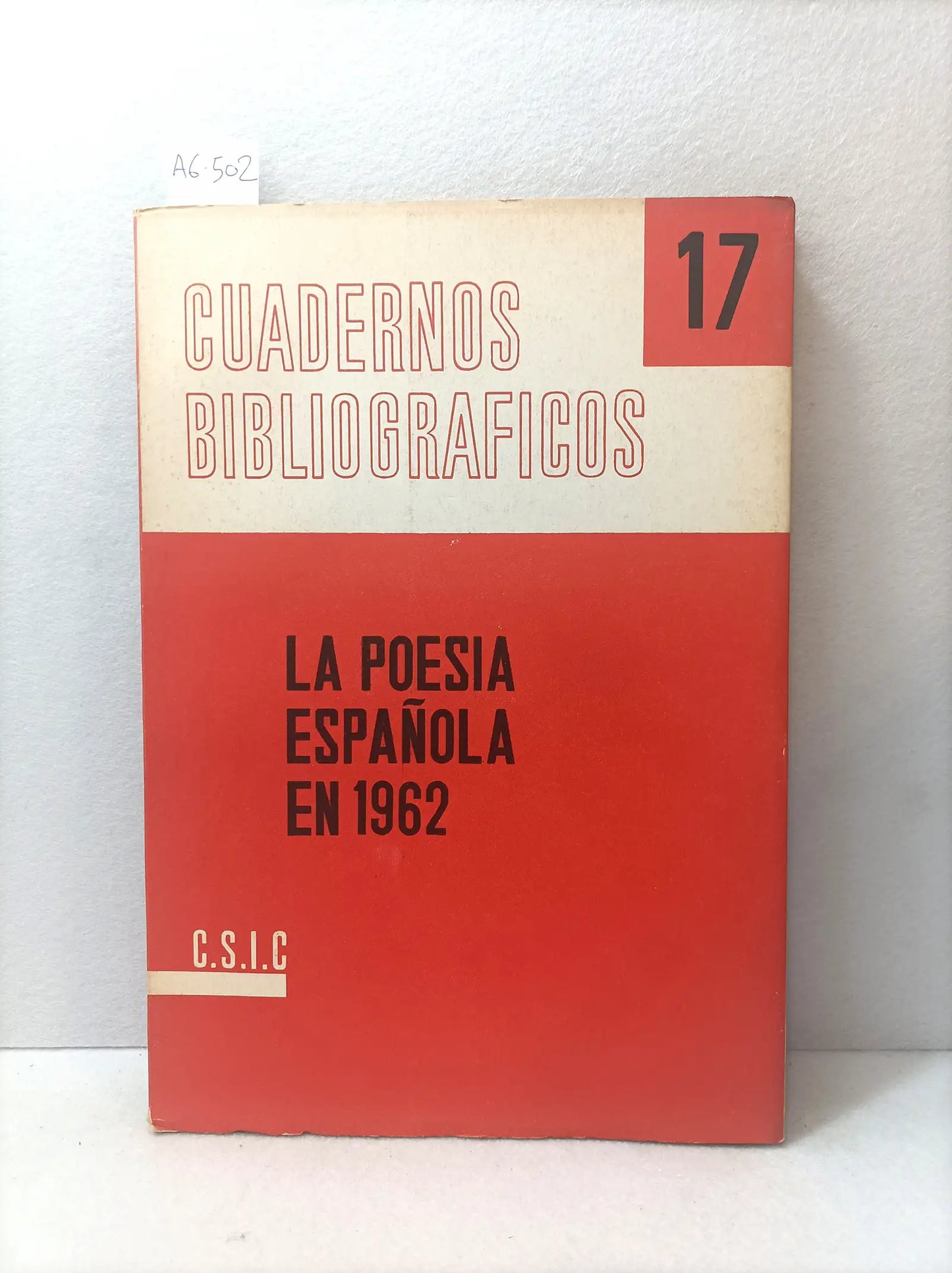 Cuadernos bibliográficos nº 17. La poesía española en 1962.