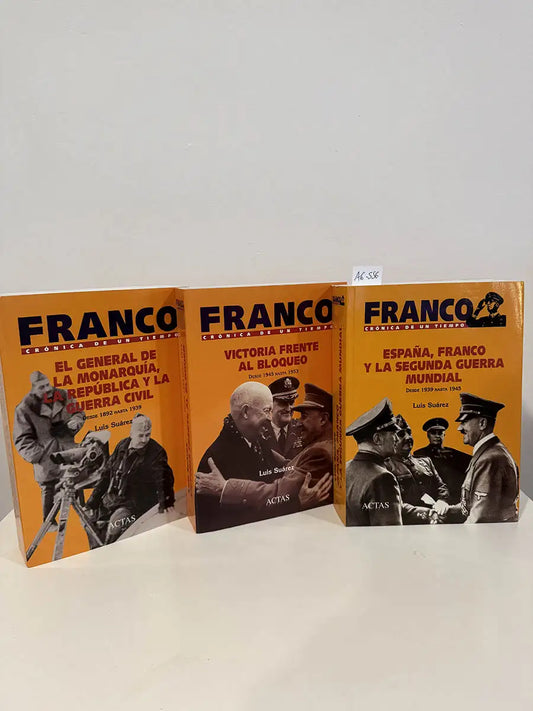 Franco, crónica de un tiempo. (3 tomos). 1º: El general de la monarquía, la república y la guerra civil. Desde 1892 hasta 1939. 2º: España, Franco y la segunda guerra mundial. Desde 1939 hasta 1945. 3º: Victoria frente al bloqueo. 1945 hasta 1953.