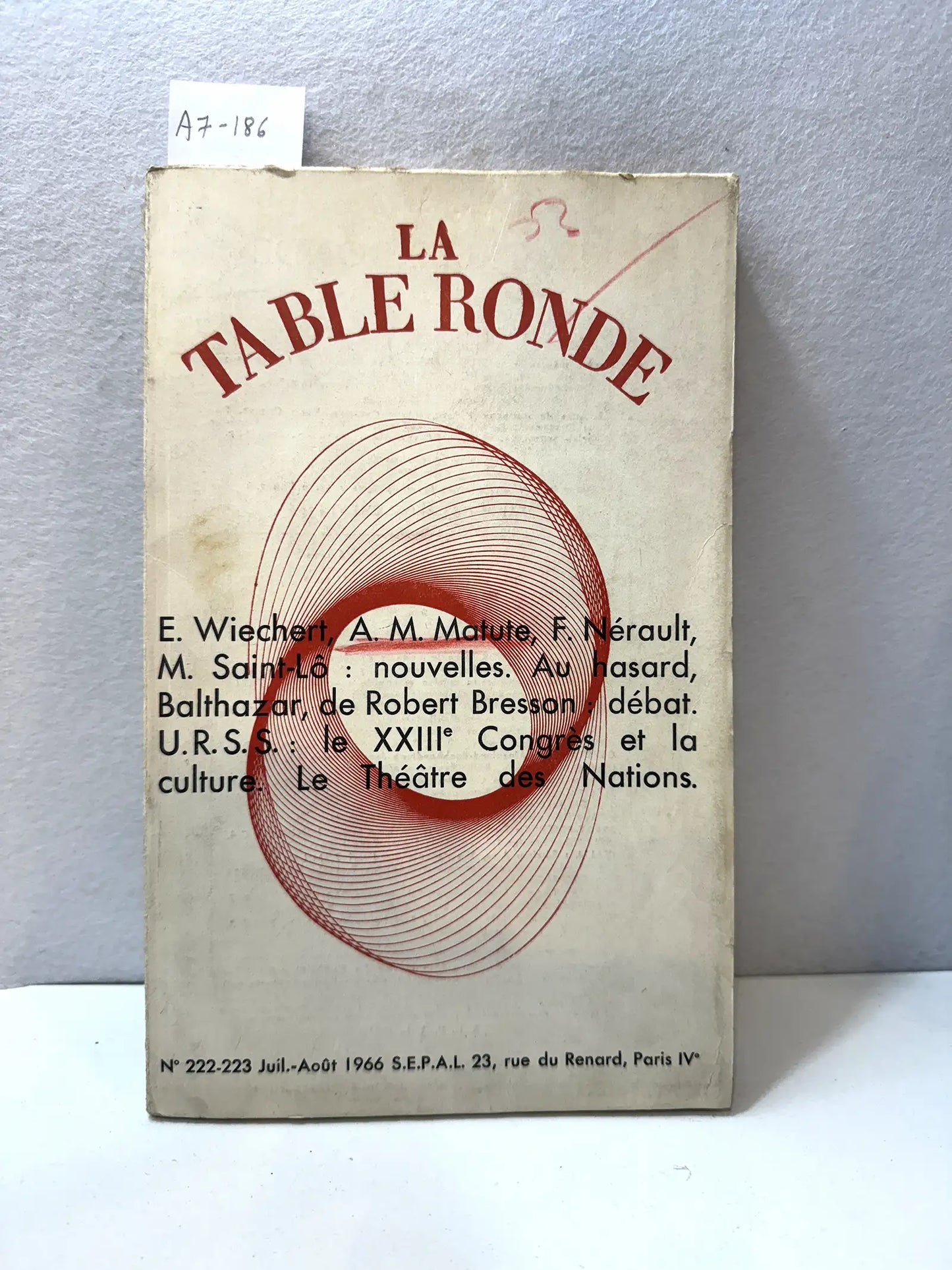 Revista La Table Ronde nº 222-223.