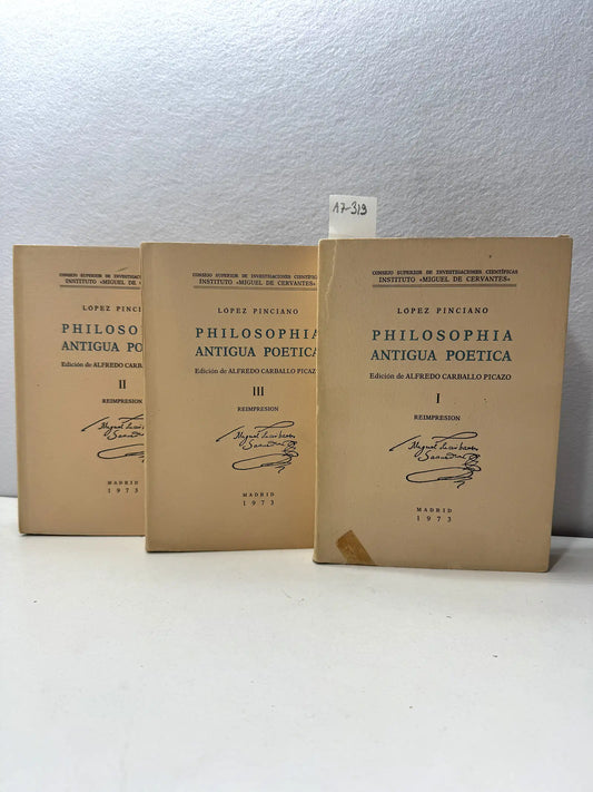 Philosophia antigua poética (tomos I, II y III).