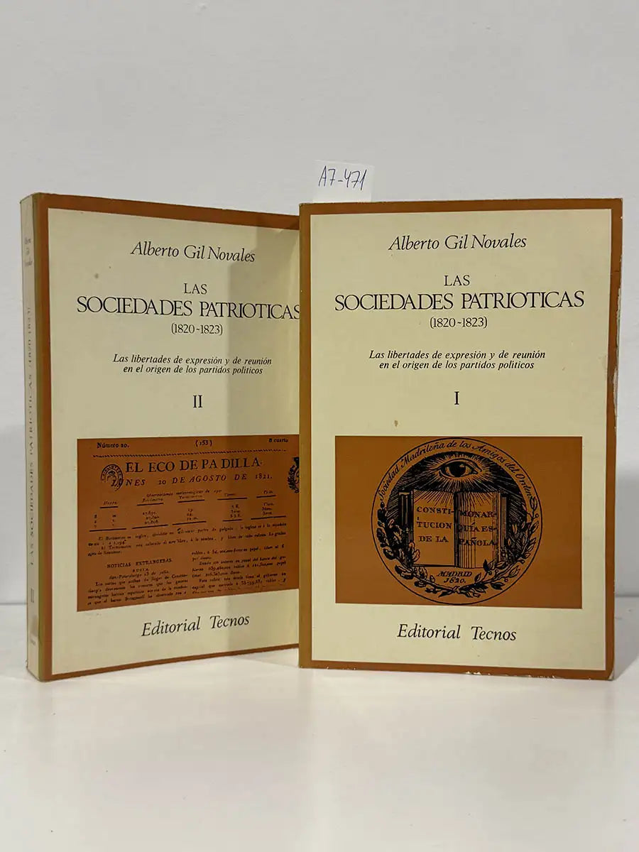 Las Sociedades Patrióticas (1820-1823). Las libertades de expresión y de reunión en el origen de los partidos políticos. 2 tomos. — GIL NOVALES, Alberto.