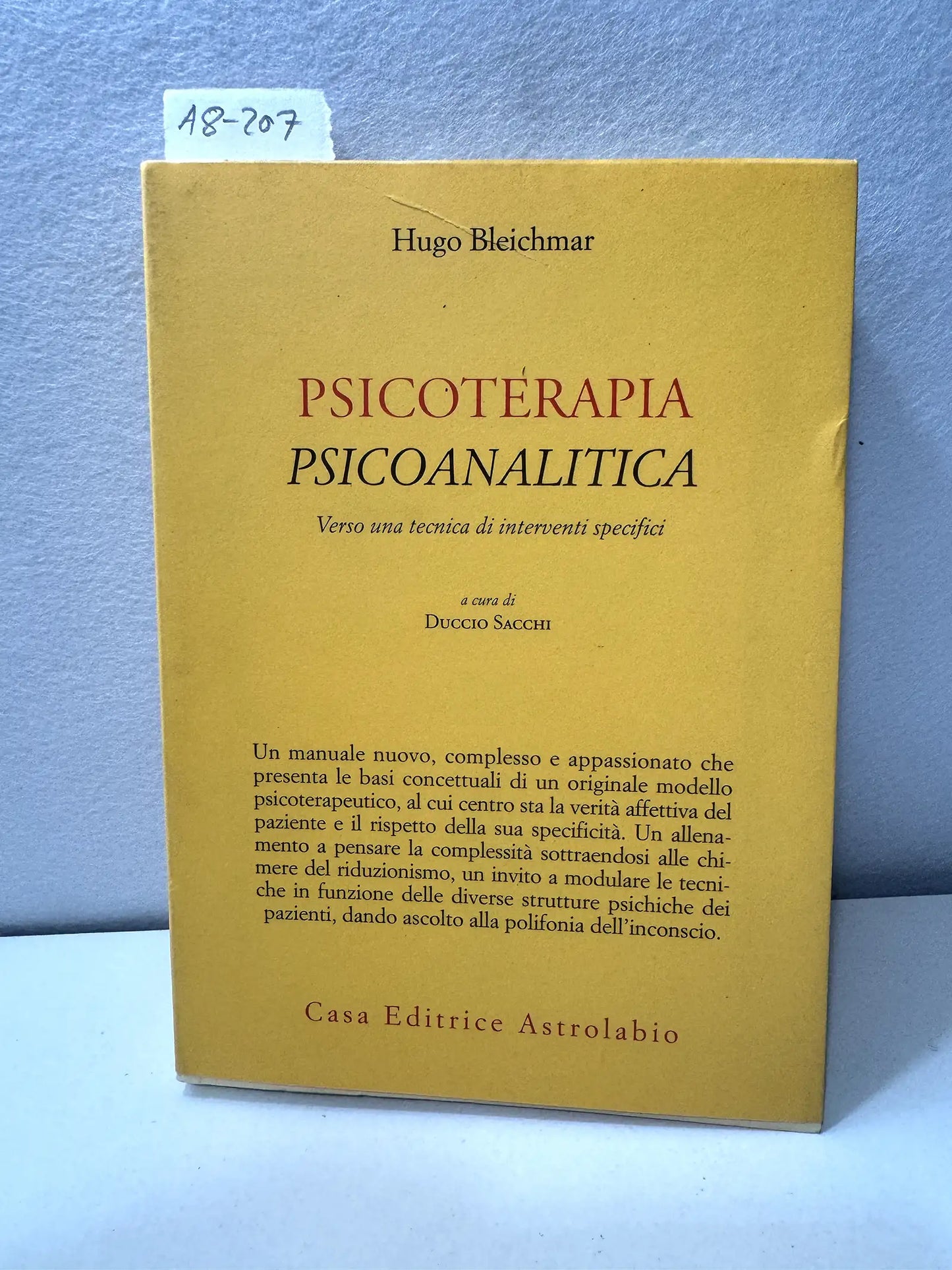 Psicoterapia psicoanalítica.