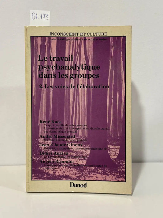 Le travail psychanalytique dans les groupes – Anzieu. Bejarano. Kaes Missenard. Pontalis