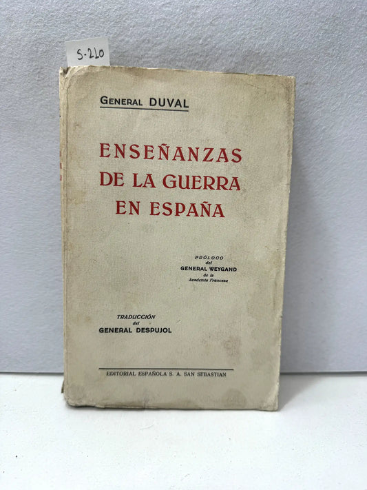 Enseñanzas de la guerra en España.