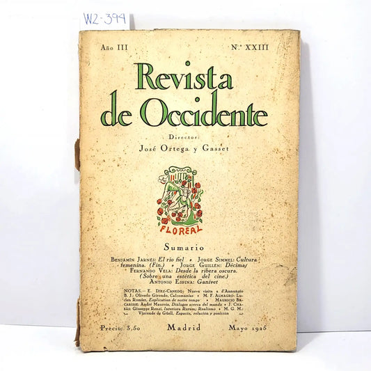 Revista de Occidente. Año III. Nº XXIII. — Ortega y Gasset, José.