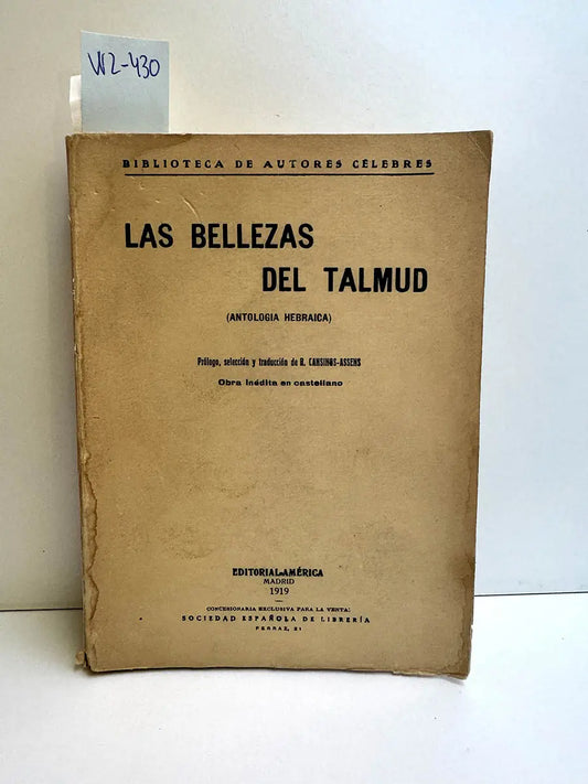 Las bellezas del Talmud (antología hebraica).