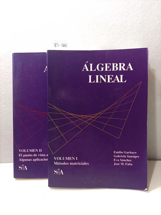 Álgebra lineal. Volumen I métodos matriciales y volumen 2 el punto de vista abstracto. Algunas aplicaciones técnicas.