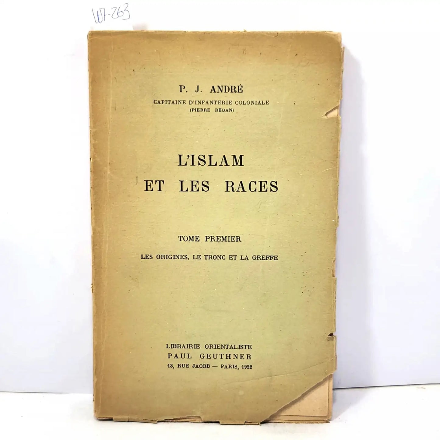 L'Islam et les races. Tome Premier: les origines, le tronc et la greffe.