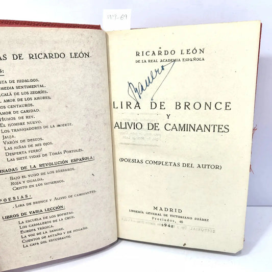Lira de Bronce y Alivio de Caminantes. (Poesías Completas del Autor). — LEÓN, Ricardo.